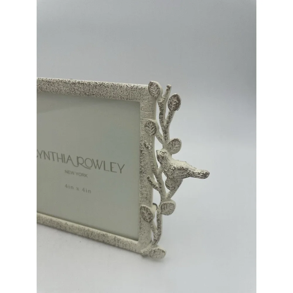 Cynthia Rowley 4X4 Birds on a Branch White Metal‎ Double Picture Photo Frame